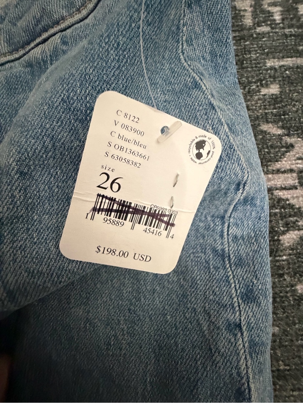 Free People Patchwork Flare Jeans in Red and Blue - Picture 4 of 4